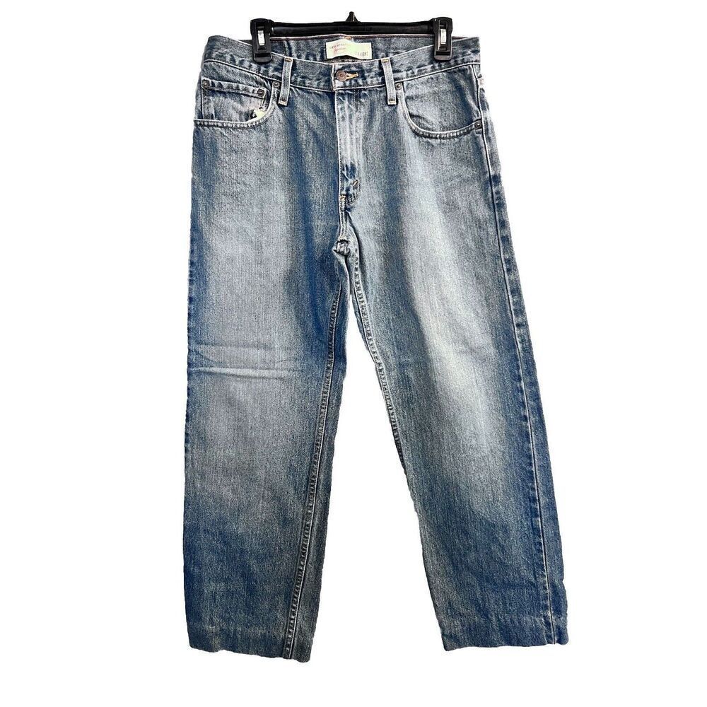 Levi Strauss Signature Men's 33‎ X 32 Relaxed Straight Denim Jeans Riding Cowboy